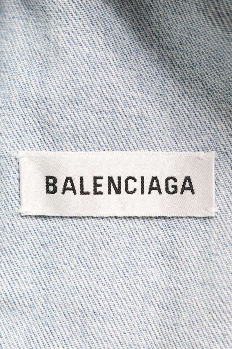 Balenciaga Reconstructed Washed Indigo Denim Jacket Size 34