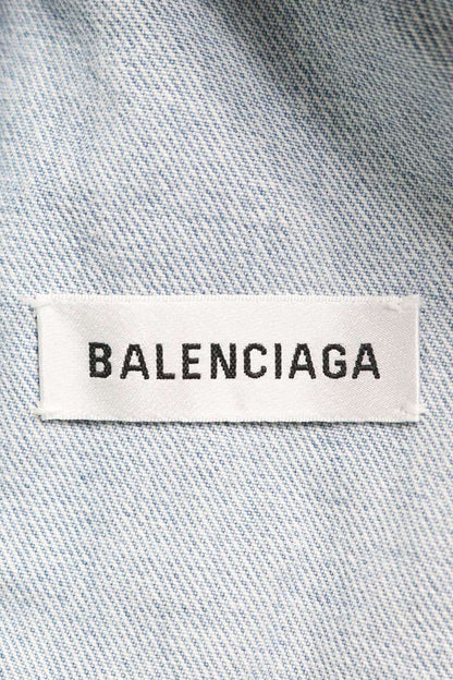 Balenciaga Reconstructed Washed Indigo Denim Jacket Size 34
