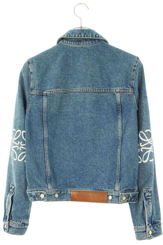 Loewe Anagram Embroidered Denim Jacket Light Blue Size 32