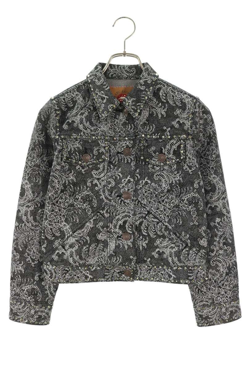 Marc Jacobs Bijou Stone Paisley Denim Jacket Size XS