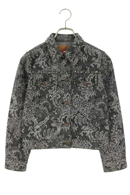 Marc Jacobs Bijou Stone Paisley Denim Jacket Size XS