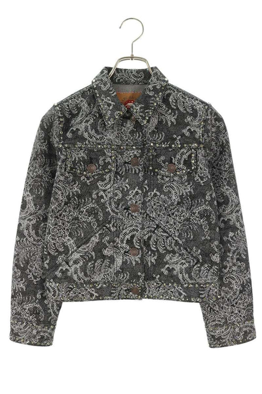 Marc Jacobs Bijou Stone Paisley Denim Jacket Size XS