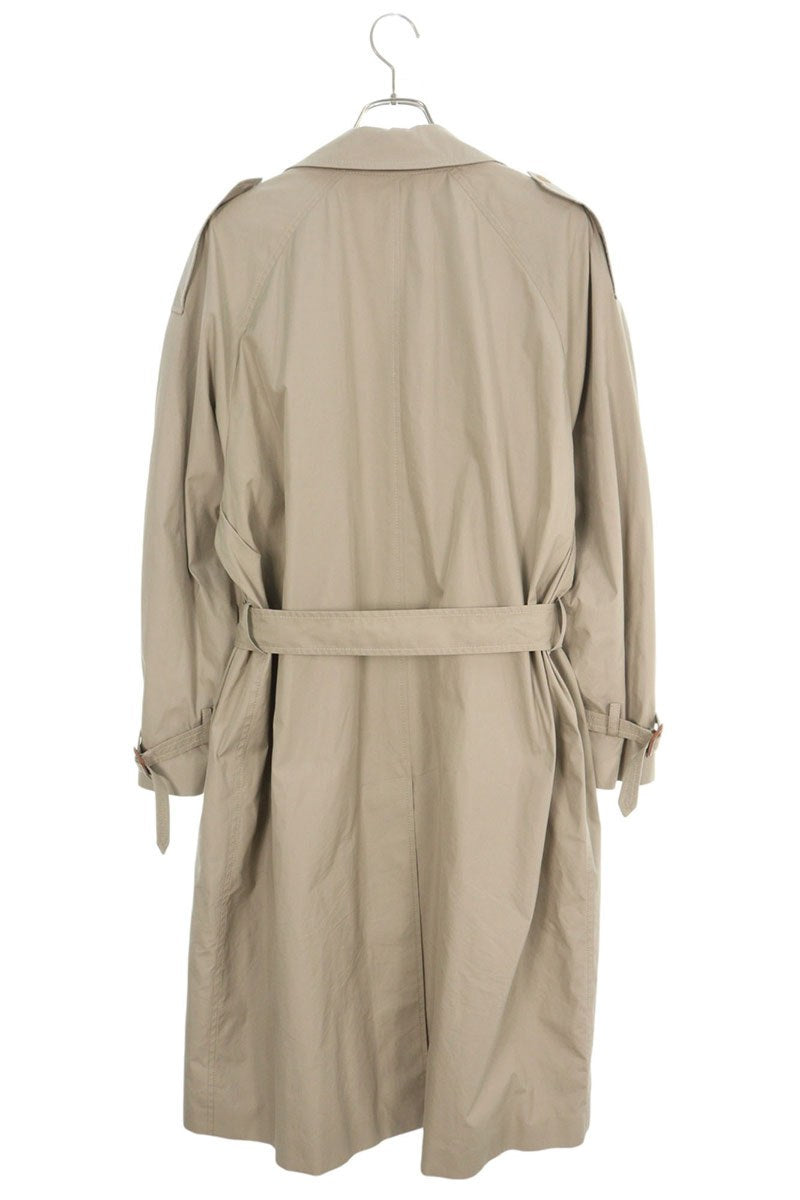 Miu Miu Logo Double-Breasted Cotton Coat Beige Size 36
