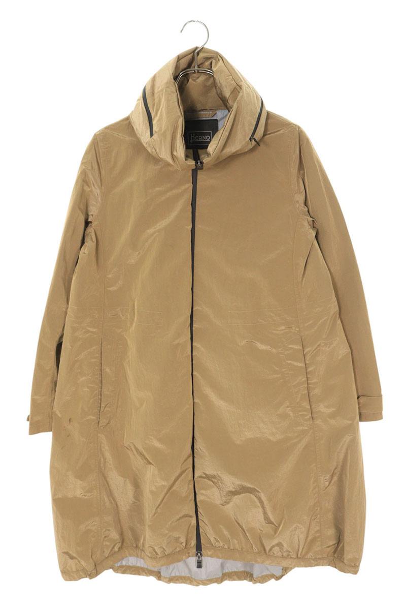 HERNO 21SS Hooded Nylon Coat Brown Size XXS