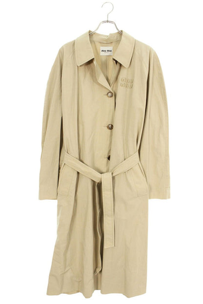 Miu Miu 24AW Single-Breasted Poplin Beige Cotton Size 40
