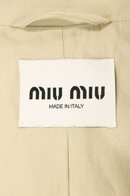 Miu Miu 24AW Single-Breasted Poplin Beige Cotton Size 40