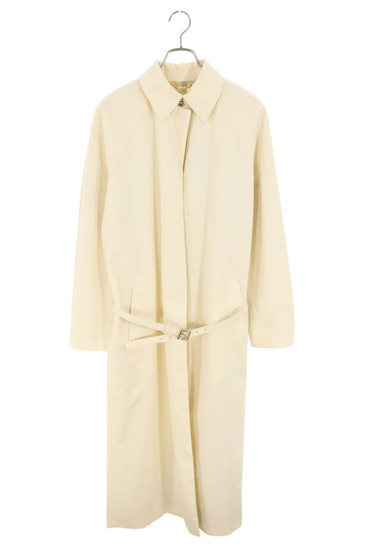 Fendi Off-White Belted Oversized Sequin-Lined Coat Size 40