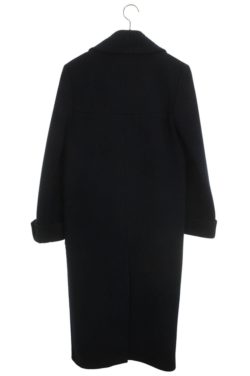 Chanel Gold Button Wool Cashmere Coat Navy Size 34
