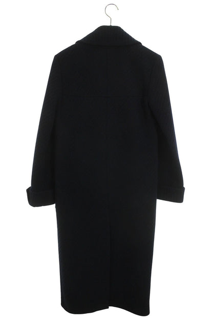 Chanel Gold Button Wool Cashmere Coat Navy Size 34