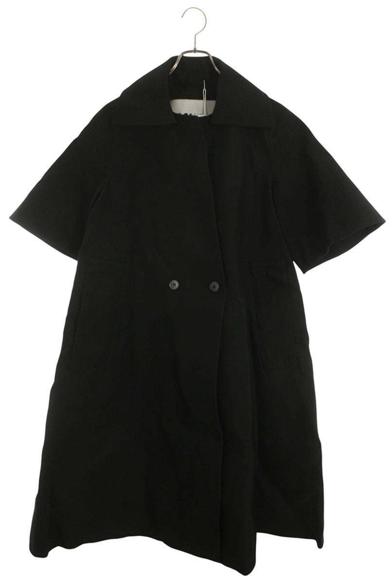 Jil Sander Black Gabardine Techno Coat Nylon/Silk Size 34
