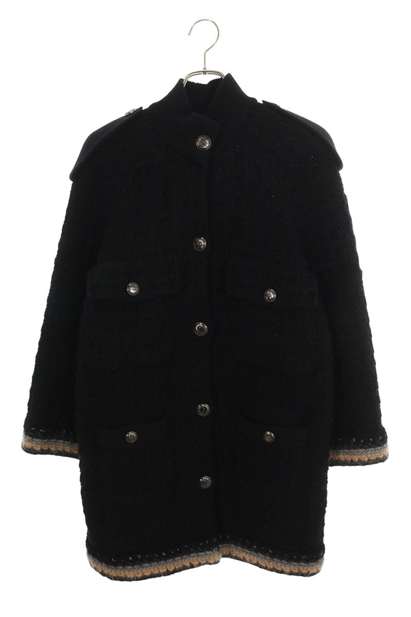 Chanel Cocomark Button Wool Cashmere Knit Coat Size 36