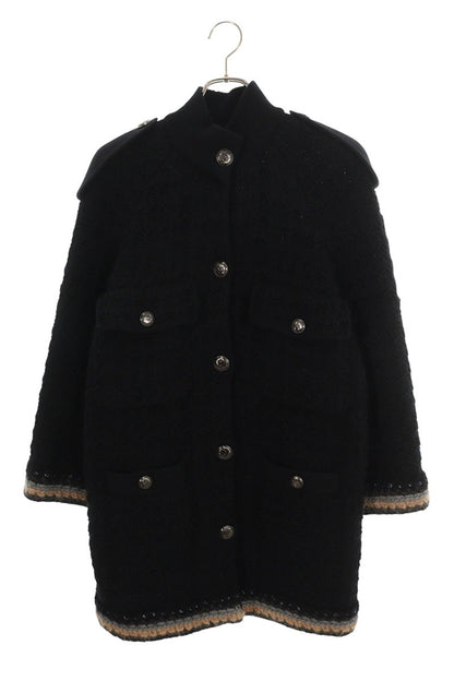 Chanel Cocomark Button Wool Cashmere Knit Coat Size 36