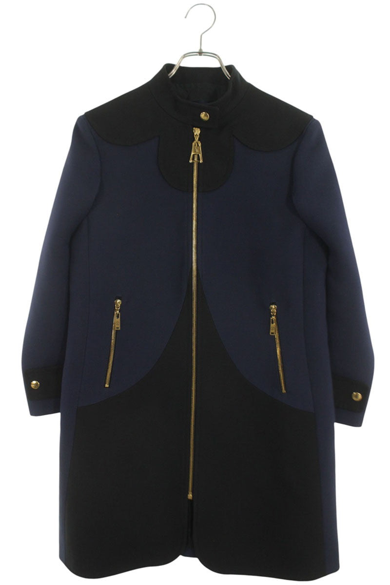 Louis Vuitton 20SS Navy Black Wool Silk Coat Size 36