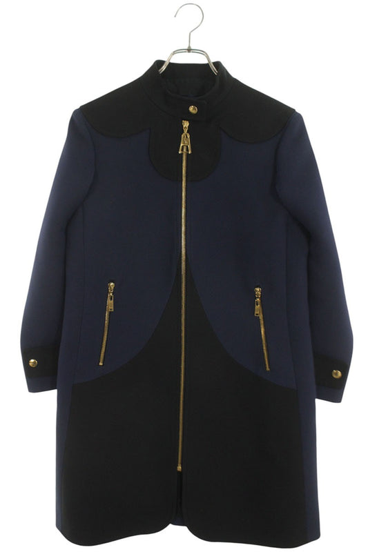 Louis Vuitton 20SS Navy Black Wool Silk Coat Size 36