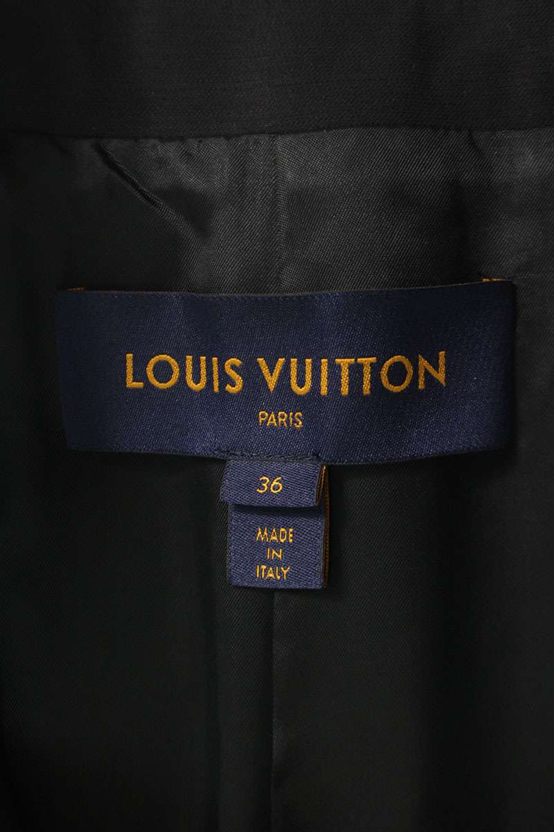 Louis Vuitton 20SS Navy Black Wool Silk Coat Size 36