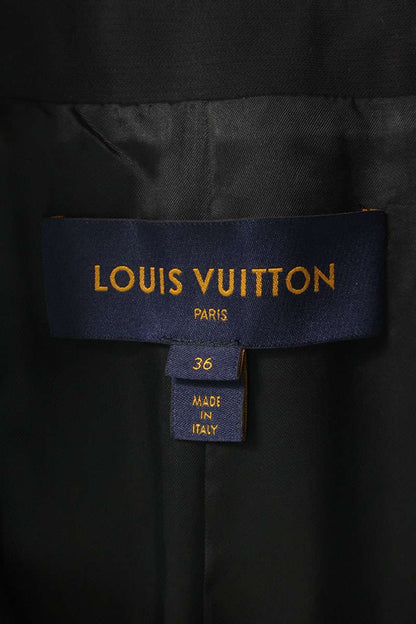 Louis Vuitton 20SS Navy Black Wool Silk Coat Size 36
