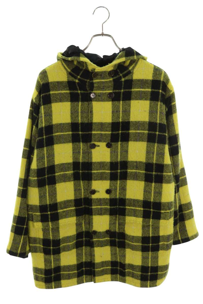 Vintage TAOCOMMEdesGARCONS Checked Hooded Coat Yellow Size M