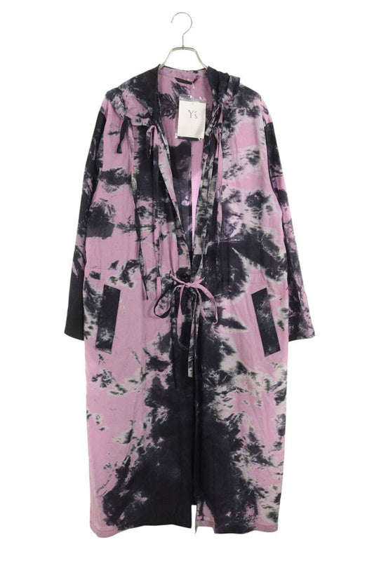 Yohji Yamamoto 25SS Printed Hooded Coat Purple Size 2
