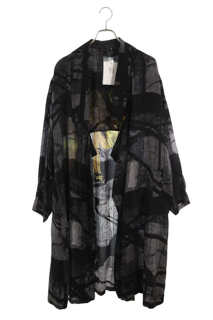 Yohji Yamamoto 25SS Flower Cable Print Collar Coat Size 2