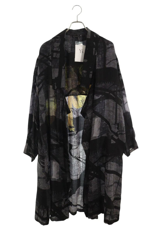 Yohji Yamamoto 25SS Flower Cable Print Collar Coat Size 2