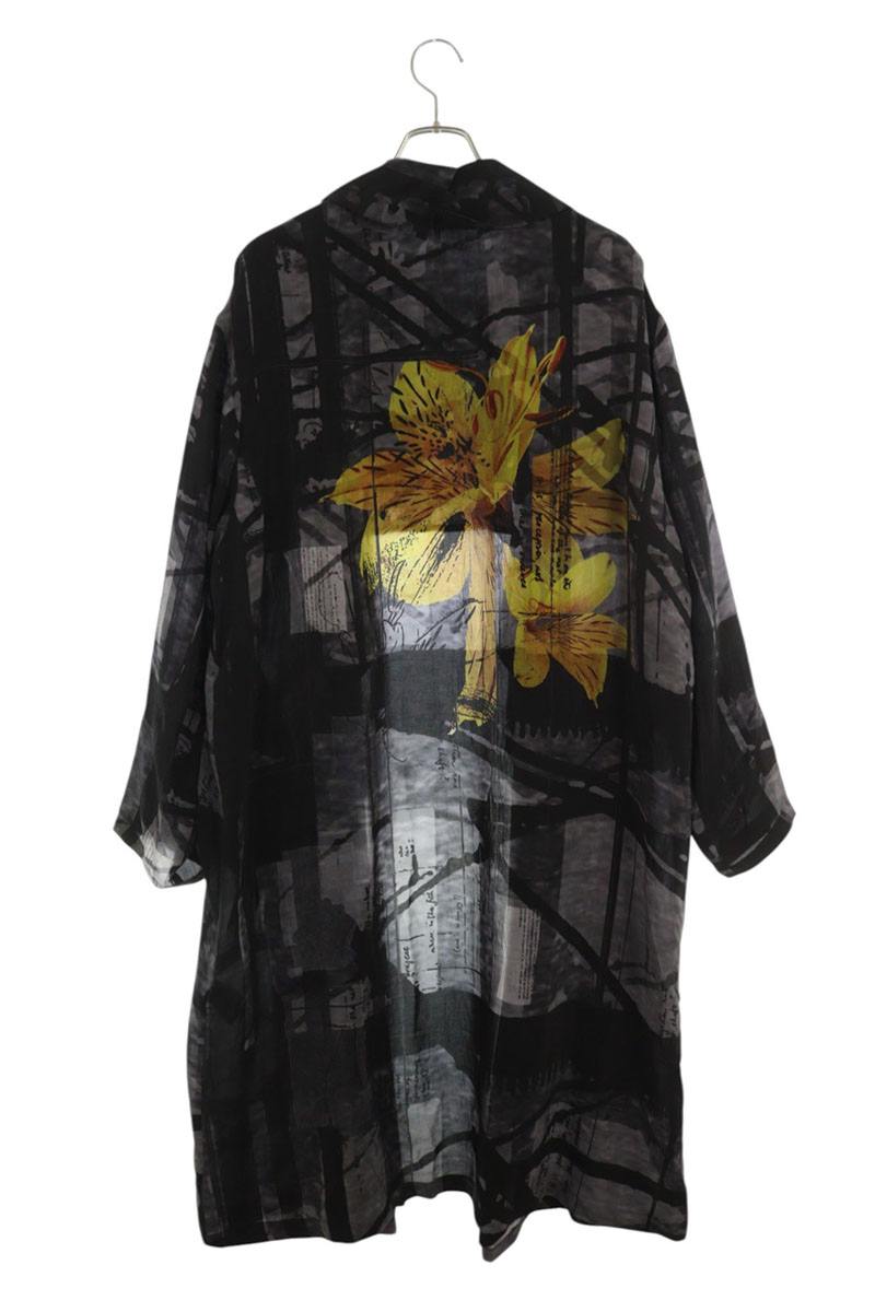 Yohji Yamamoto 25SS Flower Cable Print Collar Coat Size 2