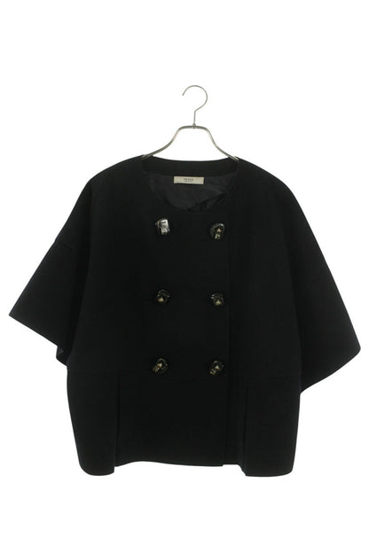 Prada Bijou Button Short Sleeve Coat Navy Size 38