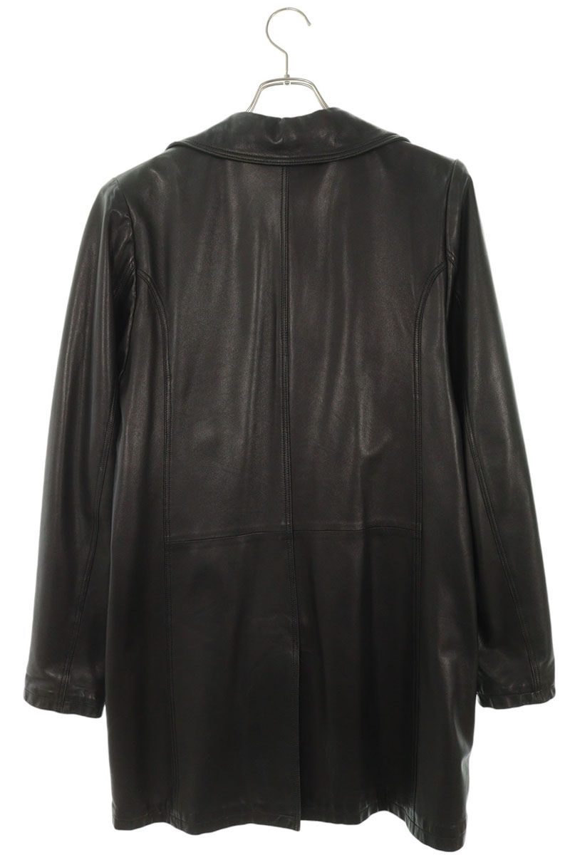 Chrome Hearts Cross Ball Button Leather Coat Black Size S