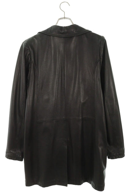 Chrome Hearts Cross Ball Button Leather Coat Black Size S