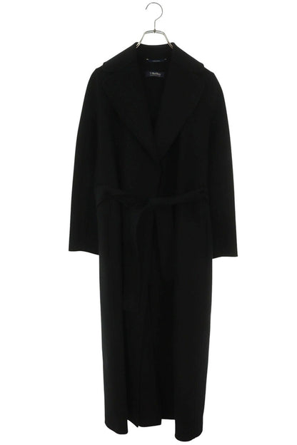 Vintage S Max Mara POLDO Pure Wool Belted Coat Black Size 36