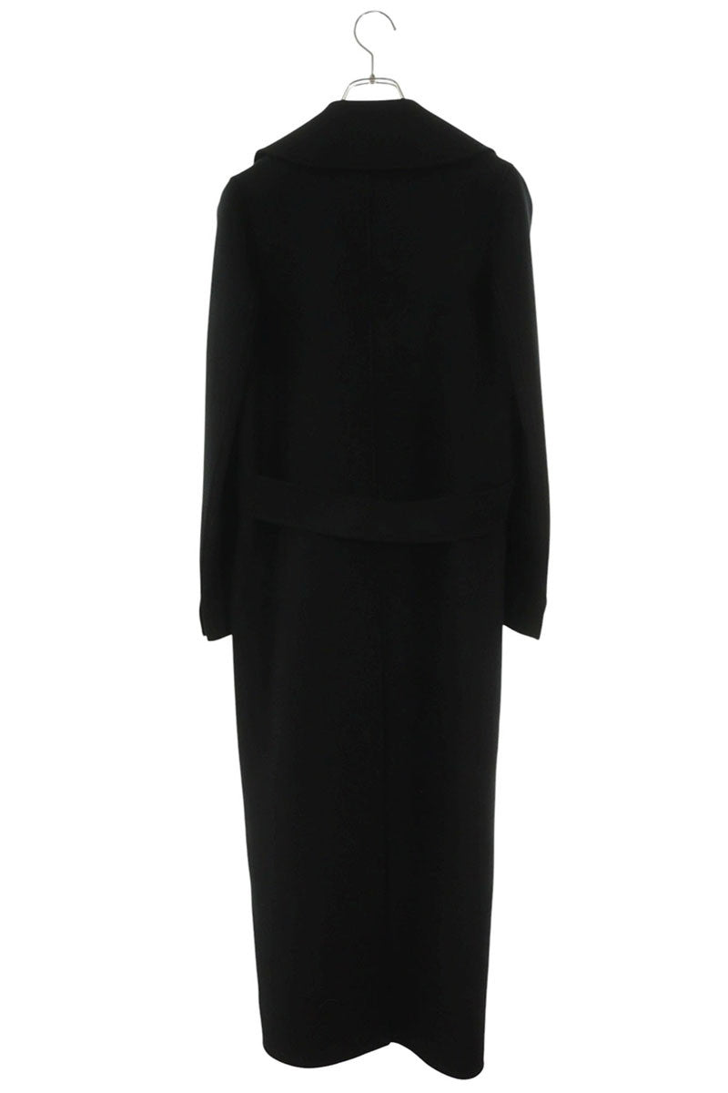 Vintage S Max Mara POLDO Pure Wool Belted Coat Black Size 36