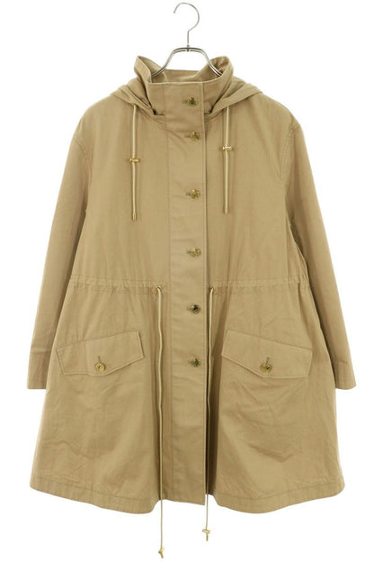 Vintage Beige Cotton Trapeze Spring Coat w/ Detachable Hood