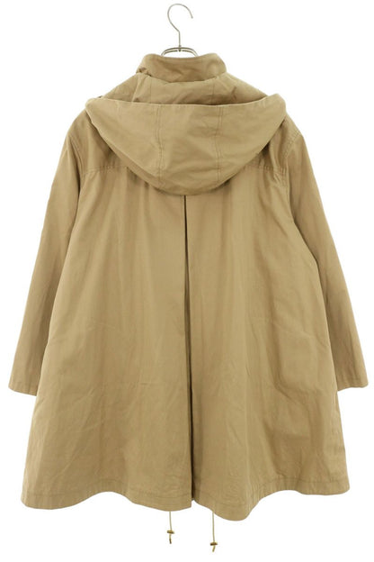 Vintage Beige Cotton Trapeze Spring Coat w/ Detachable Hood