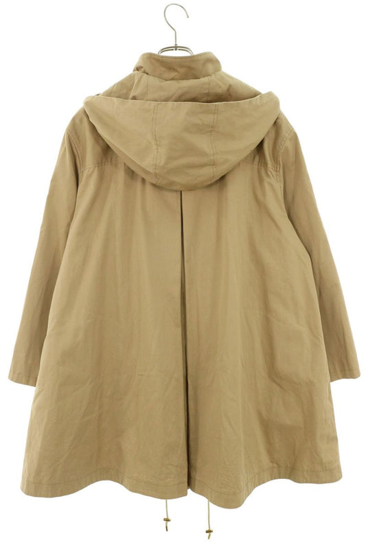 Vintage Beige Cotton Trapeze Spring Coat w/ Detachable Hood
