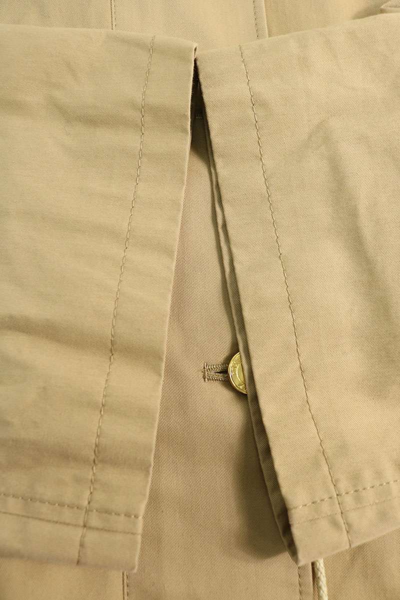 Vintage Beige Cotton Trapeze Spring Coat w/ Detachable Hood