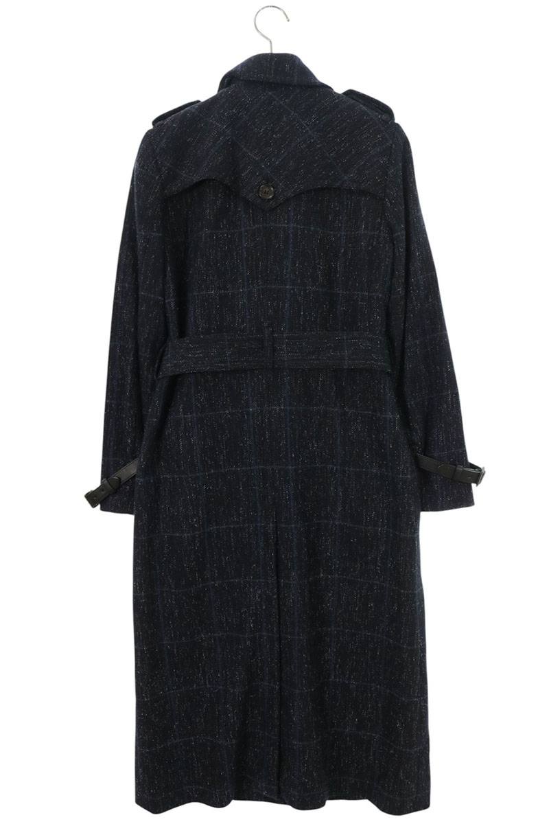 COACH Belted Braided Wool Coat Navy Size 0