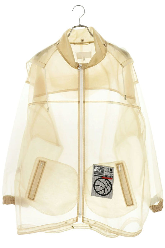 Maison Margiela Sheer Hooded Nylon Raincoat Beige Size 42