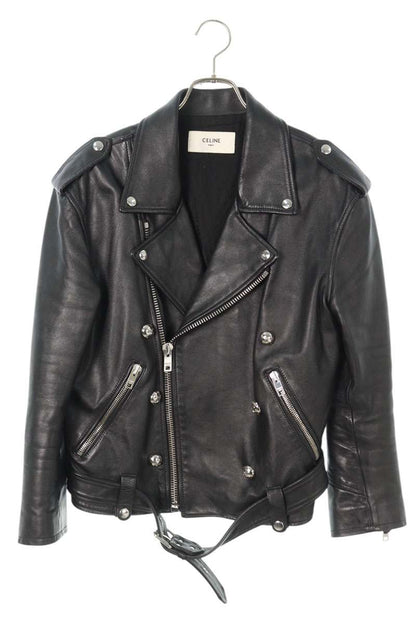 Celine Loose Biker Double Leather Jacket Size 36