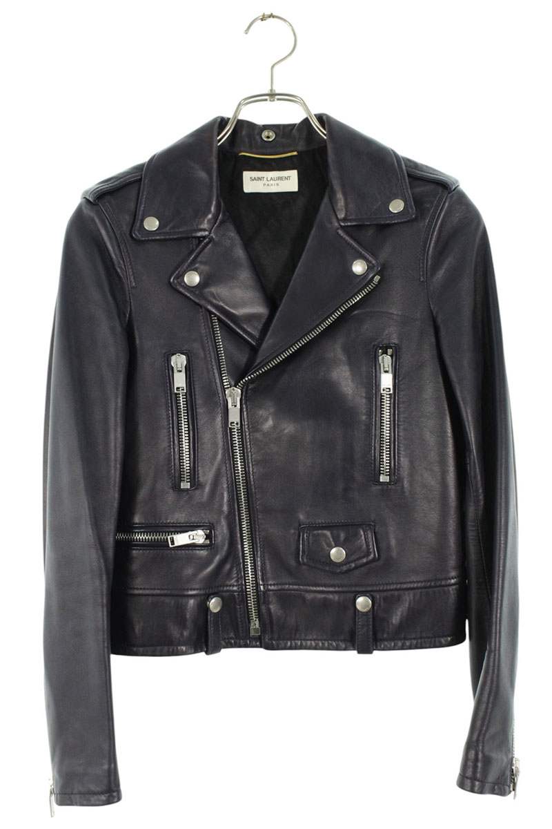 Saint Laurent Paris L01 Navy Biker Jacket Size F34