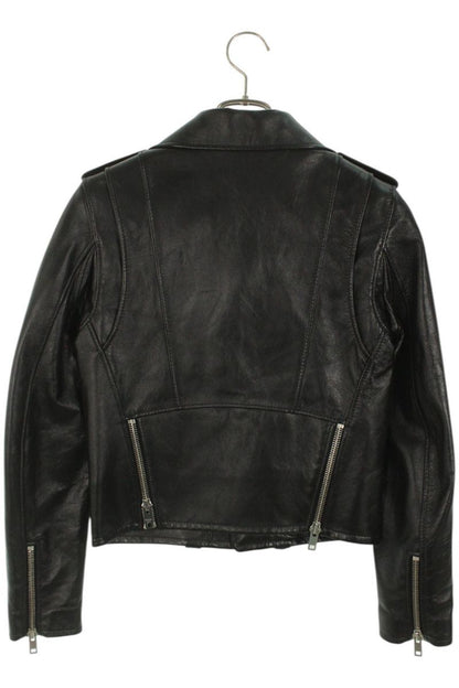 CELINE Classic Biker Lambskin Leather Jacket Black Size 34