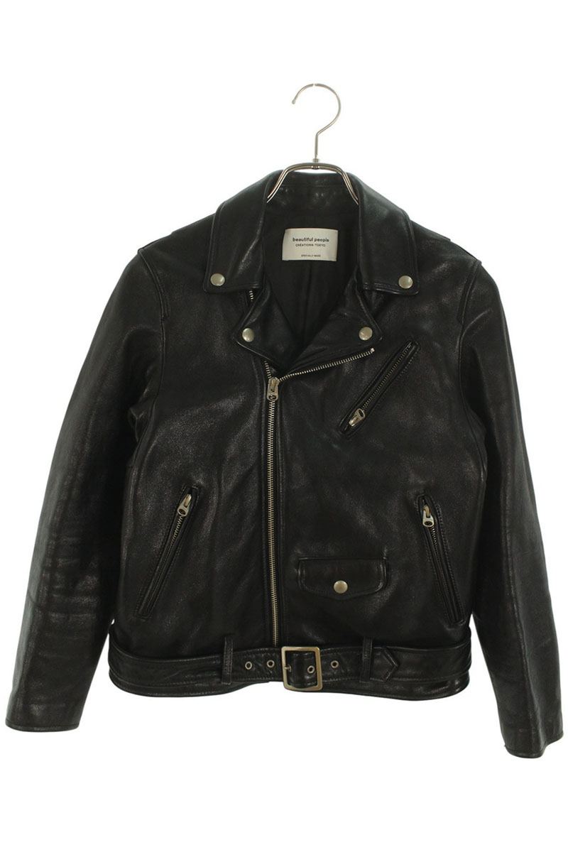 Vintage Black Double Riders Lamb Leather Jacket Size 160