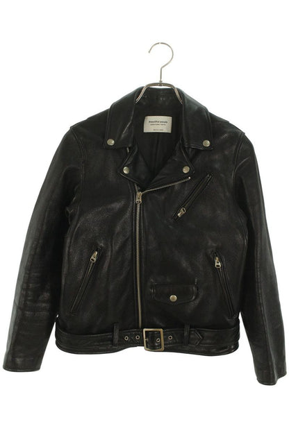 Vintage Black Double Riders Lamb Leather Jacket Size 160