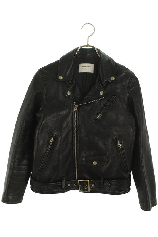 Vintage Black Double Riders Lamb Leather Jacket Size 160
