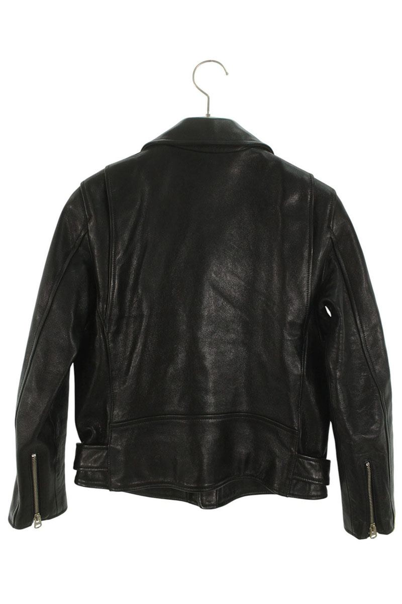 Vintage Black Double Riders Lamb Leather Jacket Size 160