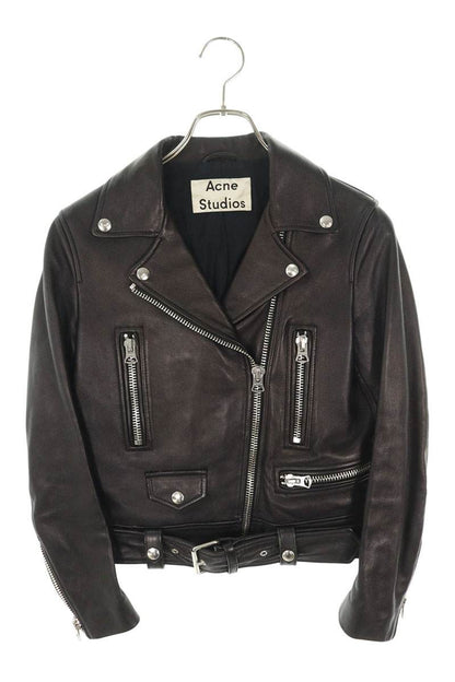 Acne Studios MOCK Black Lamb Double Rider Jacket Size 32