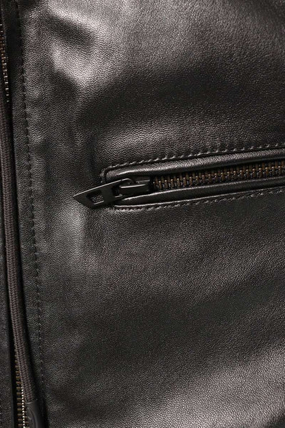 Diesel Hooded Leather Jacket Black & Brown Size 38