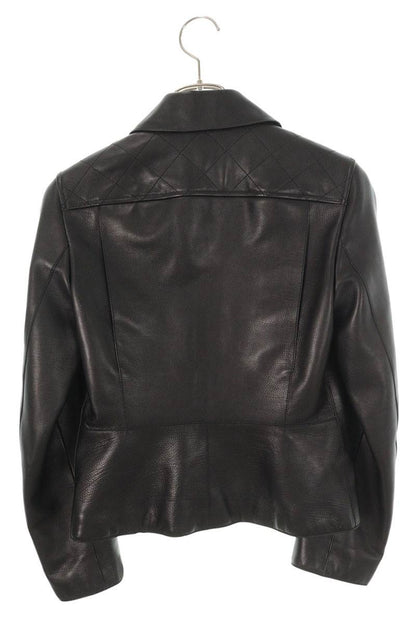Hermes Black Calfskin Sellier Button Moto Jacket Size 34