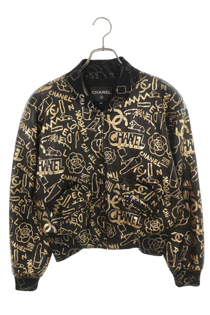 Chanel Métiers d'Art Black Gold Lambskin Jacket Size 38