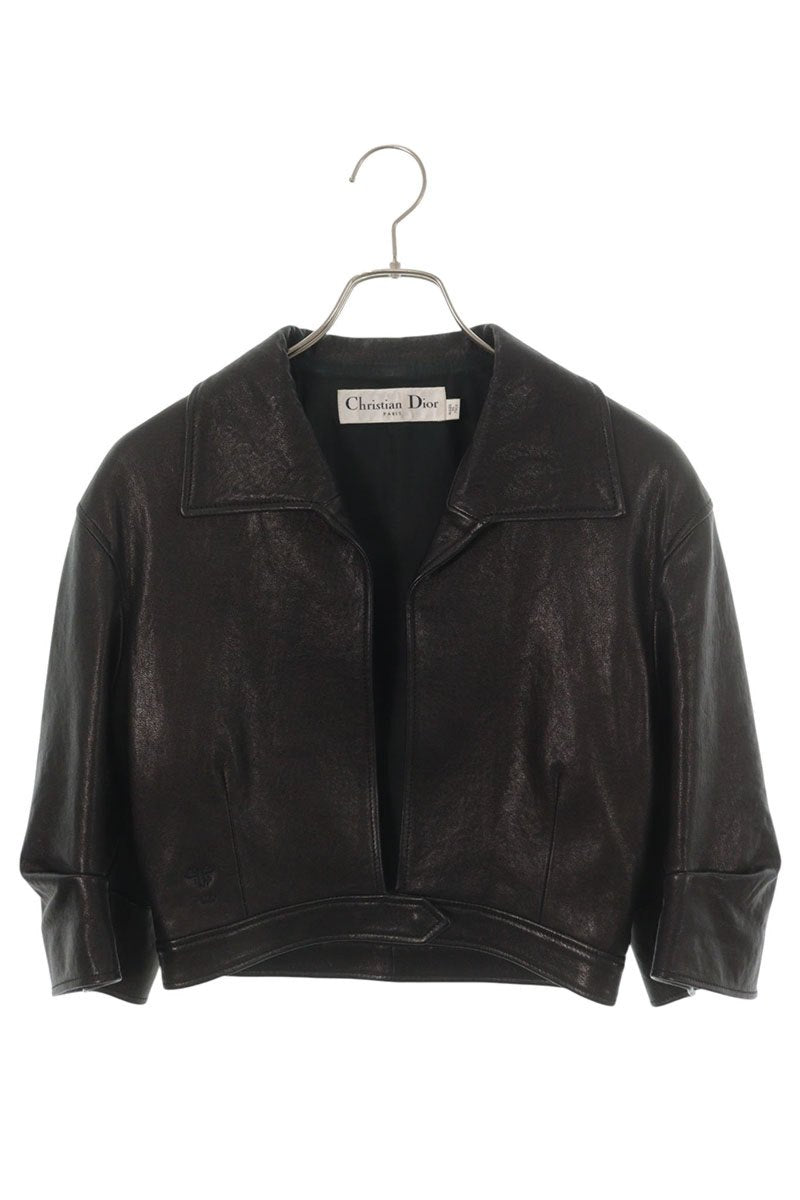 Christian Dior Black Lamb Cropped Jacket Size 38