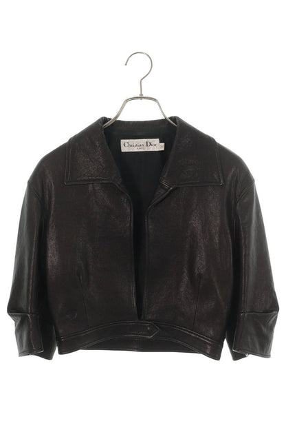 Christian Dior Black Lamb Cropped Jacket Size 38