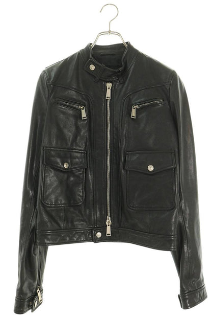 Dsquared2 Black Double Zip Single Leather Jacket Size 42